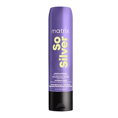 Image of Matrix Pigmented Conditioner for Blonde and Grey Hair, Neutralises Yellow Undertones, With Ceramides Dyes, So Silver Conditioner, 1 x 300 ml