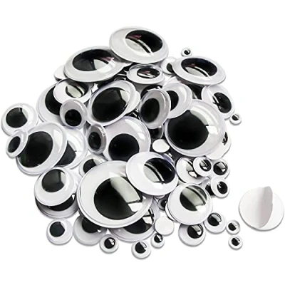 Image of SHATCHI Wiggle Eyes Black Googly Wiggly for DIY Art and Craft Scrapbooking Accessories Self Adhesive Teddy Bear Doll Making Toys, Pack of 500