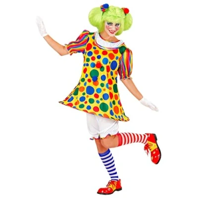 Image of Ladies Clown Girl Costume Small UK 8 10 for Circus Fancy Dress