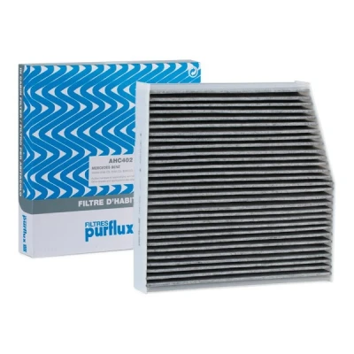 Image of 272775DA0A, 272775DA2A Pollen Filter PURFLUX AHC402 Activated Carbon 255mm 254mm 44mm MERCEDES BENZ: A Class, B GLA, INFINITI: Q30