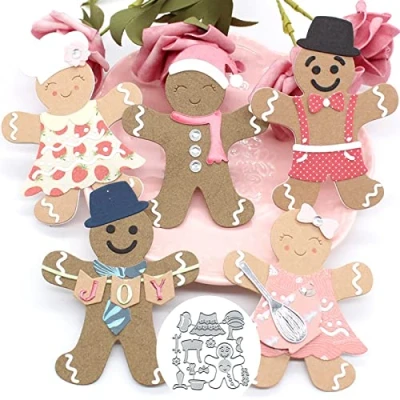 Image of Christmas Gingerbread man Metal Die Cuts for Card Making,Christmas Cutting Dies Cut Stencils DIY Scrapbooking Album Decorative Embossing Paper Art Craft