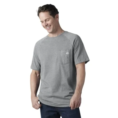 Image of Dickies Men&#039;s Temp Iq S/S Pocket Tee T Shirt, Grey Mixed, 3XL