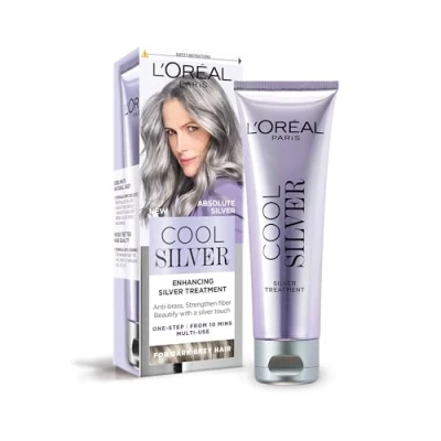 Image of L&#039;Oréal Paris Cool Silver Absolute Silver, Our 1st Enhancing Treatment for Natural Grey Hair, Ammonia Free Semi Permanent Colour, Enriched with Dyes &amp; Ceramides