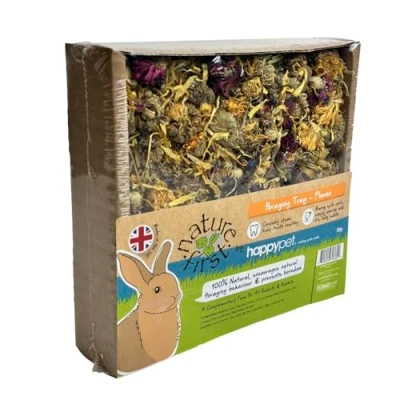 Image of Happy Pet Foraging Tray Flower, Encourages Natural Foraging, Prevents Boredom, 100% and Edible, Supports Dental Health for Small Animals