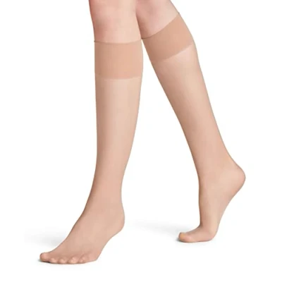 Image of FALKE Women&#039;s Pure Matt 20 DEN W KH Sheer Plain 1 Pair Knee High Socks, Skin colour (Cocoon 4859) new eco friendly, 2.5 5