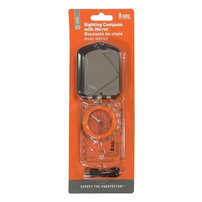 Image of SOL® Sighting Compass &amp; Mirror Rotating Bezel magnify glass declination adjustable clinometer hiking hunt cycling backpacking walking pathfinder exploring geology Outdoor emergency search rescue teams