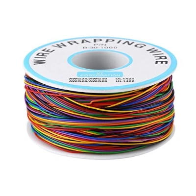 Image of 8 Wire Colored Insulation Test Wrapping Cable P/N B 30 1000 250M 30AWG Tinned Copper Solid