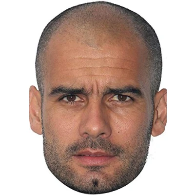 Image of FoxyPrinting Pep Guardiola Footballers Celebrity Cardboard Party Face Mask Fancy Dress