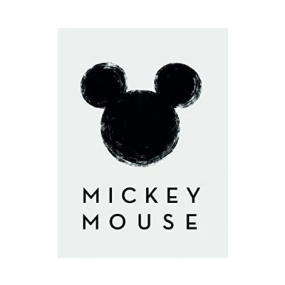 Image of Komar Disney Wall Picture Mickey Mouse Silhouette Children&#039;s Room Decoration Size 50 x 70 cm (Width Height) Without Frame WB044
