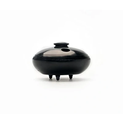 Image of Zen Minded Japanese Incense Stick Holder Seto Black Natural Stone Joss Burner