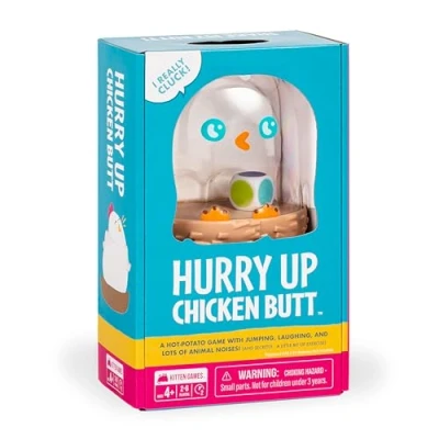 Image of Exploding Kittens Hurry Up Chicken Butt 2 6 Players Ages 4+ Minutes to Play Hot Potato Style Card Game Fun Game, Family Night, Creative Kids