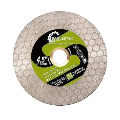 Image of Diamond Tile Saw Blade SANLEETEK 115mm Cutting Grinding Disc Hexagon Design for Porcelain Ceramic Marble Artificial Stone Quartz