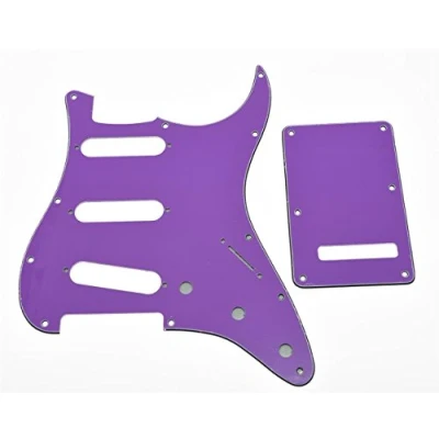 Image of KAISH 11 Hole Strat Style SSS Pickguard ST Back Plate Tremolo Trem Cover for USA/Mexico Stratocaster/Strat Purple 3 Ply