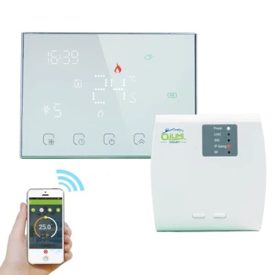 Image of Qiumi RF Smart Wifi Wireless Thermostat Programmable Water LCD Display Works with Alexa Google Home 3A 2AA Battery