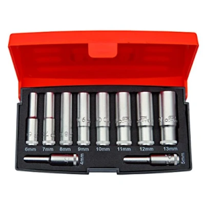 Image of S0810L 1/4in Drive Deep Socket Set of 10 Metric