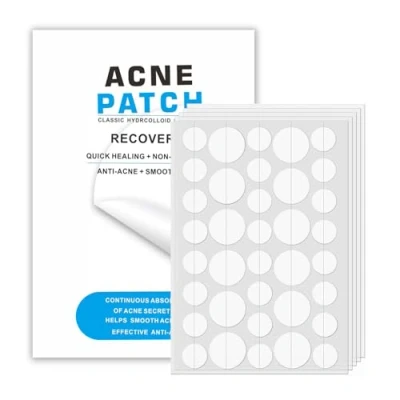 Image of Rpanle Acne Patches[180 Pcs], Pimple Patches, Hydrocolloid Dressing Cover, Effectively Calms &amp; Relieves Acne, Facial Care (12mm&amp;8mm)
