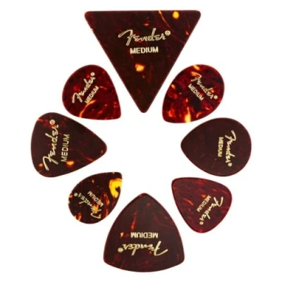 Image of Fender All Shapes, Celluloid Medley, Tortoise Shell, Medium, (8)