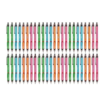 Image of rOtring Visuclick Mechanical Pencils 0.5mm Pack of 48 Assorted Bright Barrels Refillable Triangular Grip Eraser Under Cap