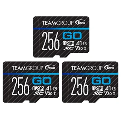 Image of TEAMGROUP GO Card 256GB x 3 PACK Micro SDXC UHS I U3 V30 4K for GoPro &amp; Drone Action Cameras High Speed Flash Memory with Adapter Outdoor Sports, Shooting, Nintendo Switch TGUSDX256GU362