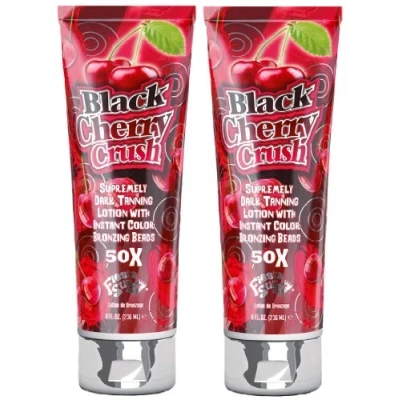 Image of 2 X FIESTA SUN BLACK CHERRY CRUSH 236ML SUNBED LOTION TANNING CREAM FRUITY SENSATIONS