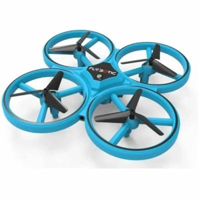 Image of FLYBOTIC RC 21251 Flashing Drone by Silverlit, Toy Drone, Remote Controlled Gesture Control, Hovering Function, Blue, from 8 Years