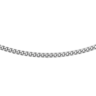 Image of Carissima Gold Women&#039;s 9 ct White 1.4 mm Diamond Cut Curb Chain Necklace of Length 46 cm/18 Inch