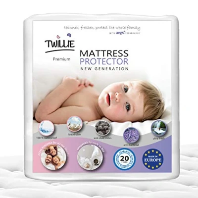 Image of Twillie Waterproof Mattress Protector 70 x 140 cm / 2ft 3.6&quot; 4ft 7&quot; 100% Jersey PolyCotton 13&quot; Deep Pocket Breathable, Hypoallergenic, Anti Mite, Mold Oeko Tex® 20 Years Warranty