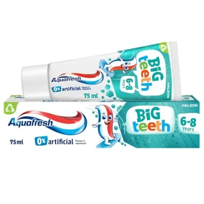 Image of Aquafresh Big Teeth Toothpaste 6 8 years, Kids Toothpaste, Lasting Protection for New Permanent Teeth, 75 ml