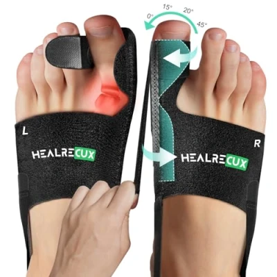 Image of Healrecux Bunion Corrector for Women Men, Adjustable Splint Big Toe Straightener Relief, Fix Hallux Valgus Correction Day Night Support