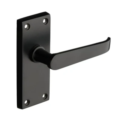 Image of Designer Levers Victorian Straight Lever Door Handles Matt Black 1 Pair Latch Handle Interior Use Short