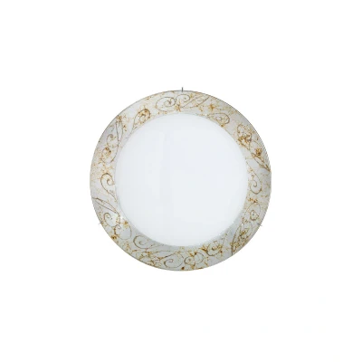 Image of Serena Glass Decorative Flush Ceiling Light 2 Chrome