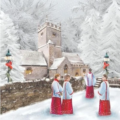 Image of Paper Themes 10 pack of Luxury Christmas Cards with Envelopes (Festive Choir Boys)