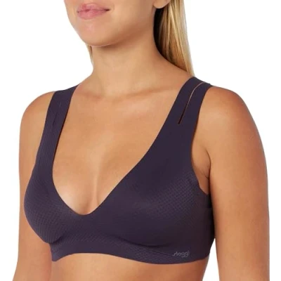Image of Sloggi Women&#039;s Zero Feel Flow Bralette Bustier, Blueberry, XS