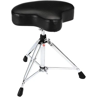 Image of GIBRALTAR Drum Stool, Stool 6000 Series Moto Seat, 6608 (Diameter: 39cm, Vinyl Super Lock, Tripod Position, &#039;Super Foot&#039; Rubber Feet, stability, comfortable)