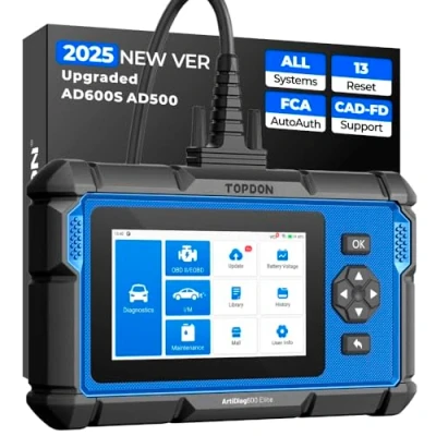 Image of TOPDON ArtiDiag600 Elite OBD2 Scanner, 2025 Full System Car Diagnostic Tool, 13 Maintenance Services, FCA AutoAuth, Automotive Scan Tool with CAN FD, 2 Years of Free Updates.