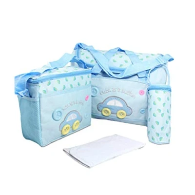 Image of Multi Function Baby Diaper Nappy Bag 4pcs Changing Set Mummy Handbag Bags Sky Blue One Size