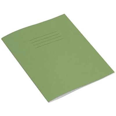 Image of Rhino Stationery Exercise Book 8 x 6.5 32 Page 10mm Squared Light Green Learning Resources School Books Pack of 10, VEX142 217 6