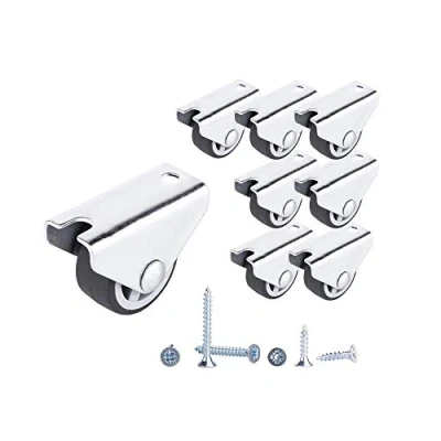 Image of (Pack of 8) 30 mm Small Wheel Castors Rubber Wheels Fixed Casters Heavy Duty Non Swivel Furniture with Mounting Plates Screws Included (8)