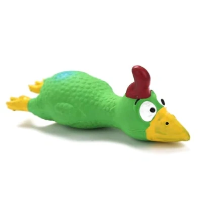 Image of Safe Latex Dog Squeaky Toys Pet Puppy Teething Chicken Toy Screaming Rubber Sound Training Funny Chew Interactive Play for Small Medium Dogs Green,