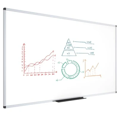 Image of VIZ PRO Dry Wipe Magnetic Whiteboard, Silver Aluminum Frame, W240xH120CM