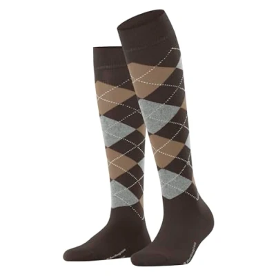 Image of Burlington Women&#039;s Marylebone W KH Wool Long Patterned 1 Pair Knee High Socks, Brown (Dark 5235) new eco friendly, 3.5 7