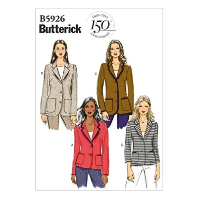 Image of Butterick Patterns 5926 F5, Misses Petite Jacket,Sizes 16 18 20 22 24,White