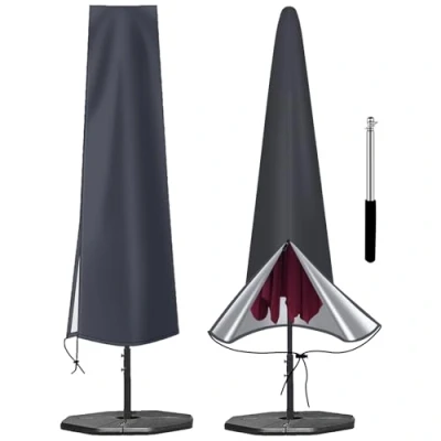 Image of Parasol Cover Waterproof 600D Heavy Duty Garden Fit for 2.5m 2.7m 3m Large Outdoor Umbrella Anti UV Windproof Patio Protection With Zip