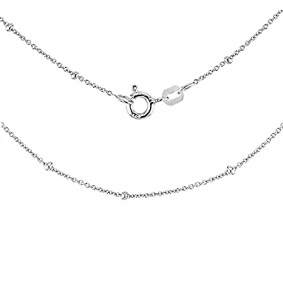 Image of Tuscany Silver Women&#039;s Sterling 1.5mm Ball and Trace Chain 46cm/18&#039;