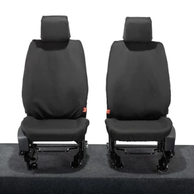 Image of UK Custom Covers To Fit Ford Transit Connect (2014 Onwards) Front Seat Tailored (NO Armrests) Black SC426B