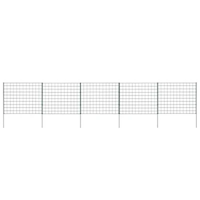 Image of vidaXL Garden Fence Set, Green Powder Coated Steel Wire, Easy Installation, Multipurpose Use, Child Protection for Ponds and Pools, Animal Enclosure