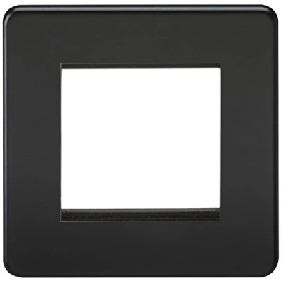 Image of KnightsBridge Screwless 2G Modular Faceplate Matt Black