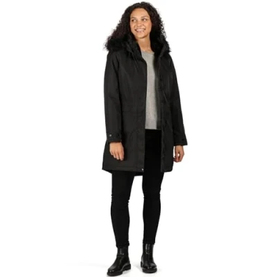 Image of Regatta Lexis Waterproof Breathable Taped Seams Lined Insulated Hooded Jacket Black, 10