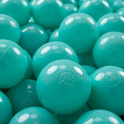 Image of KiddyMoon 300 ∅ 7Cm/2.75In Soft Plastic Play Balls For Children Colourful Certified Made In EU, Light Turquoise