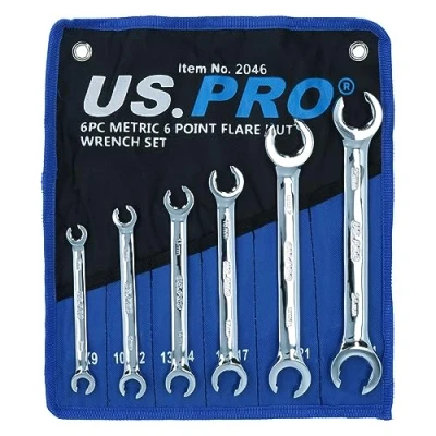 Image of AB Tools Metric 6 Point Flare Nut Pipe Wrench Diesel Injectors Spanners 6mm 24mm 6pc